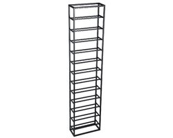 PTMD Kentyn Black Rectangle Iron Wine Rack Large