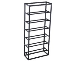 PTMD Kentyn Black Rectangle Iron Wine Rack Small