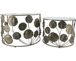 PTMD Kenzie Brass ijzeren bladeren salontafel