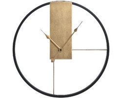 PTMD Klok Lolae - 43x3x43 cm - Ijzer - Goud