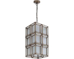PTMD Layra Hanglamp - 24x24x45 cm - Glas - Wit