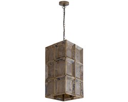 PTMD Layra Hanglamp - 24x24x45 cm - Steen - Messing