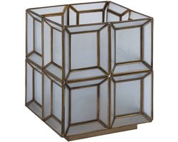 PTMD Layra Tafellamp - 24x24x30 cm - Glas - Wit