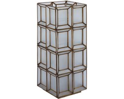 PTMD Layra Tafellamp - 24x24x63 cm - Glas - Wit