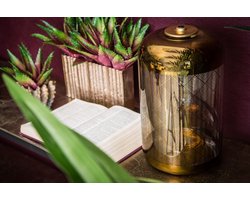 PTMD Lazaro Tafellamp - 18 x 18 x 32 cm - LED lamp - Goud - Goud