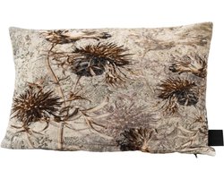 PTMD Lazzy Rechthoekig Kussen - 60x10x40 cm - Katoenen Fluweel - Grijs