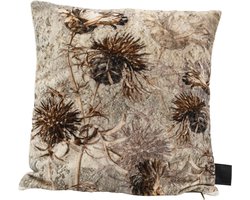 PTMD Lazzy Vierkant Kussen - 45 x 10 x 45 cm - Katoenen Fluweel - Grijs