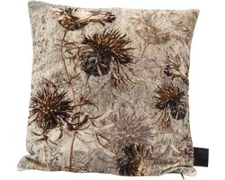 PTMD Lazzy Vierkant Kussen - 45x10x45 cm - Katoenen Fluweel - Grijs