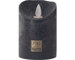 PTMD LED Kaars rustiek donkergroen 10 x 10 x 15 cm - LED Light Candle rustic dark green moveable flame L