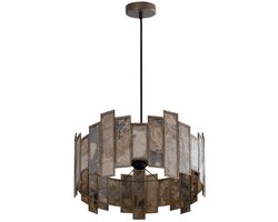 PTMD Levan Hanglamp - 43x43x22 cm - Steen - Messing