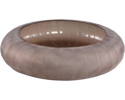 PTMD Levente Sand Carved Glass Round Bowl Ribbed