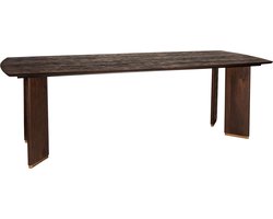 PTMD Liber Brown mango wood diningtable 200cm gold leg