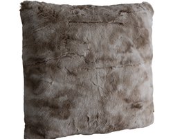 PTMD Linde Beige Faux Fur Cushion Square L
