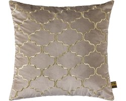 PTMD Lizze Sierkussen - 45x3x45 cm - Fluweel - Beige