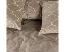 PTMD Lizze Sierkussen - 60x3x60 cm - Fluweel - Beige