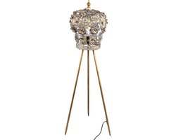 PTMD Loraz Staande Lamp - H130 x Ø37 cm - Ijzer - Goud/Grijs - Vloerlamp