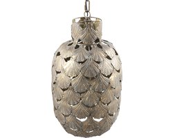 PTMD Lunna Ronde Hanglamp Schelpen - H62 x Ø33,5 cm - Metaal - Goud