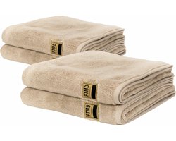 PTMD Luxe Handdoeken - Badhanddoek - 100% katoen - 600 g/m² -70 x 140 cm- Créme - Set Van 2