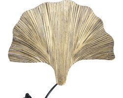 PTMD Lyndy Wandlamp Schelp - 32 x 10 x 26 cm - Metaal - Goud