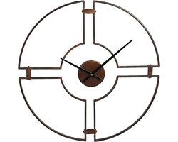 PTMD Mallis Ronde Wandklok - 60,5 x 3 x 60,5 cm - Metaal - Zwart