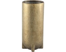 PTMD Mardix Ronde Bloempot - H30 x Ø14 cm - Keramiek - Goud
