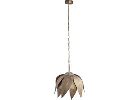 PTMD Marinth Ronde Hanglamp Veren - H145 x Ø50 cm - Metaal - Goud