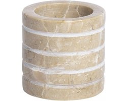 PTMD Marmer Waxinelichthouder, Theelicht - Crème (3 stuks)