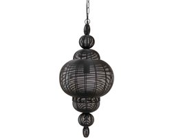 PTMD Merri Ronde Hanglamp Druppel - H79 x Ø38 cm - Ijzer - Zwart