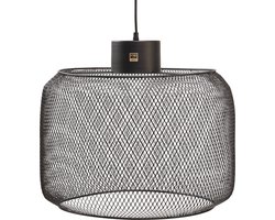 PTMD Mesh Ronde Hanglamp - H30 x Ø48 cm - Ijzer - Zwart