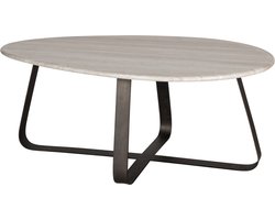 PTMD Muka coffeetable high dark grey base white marble