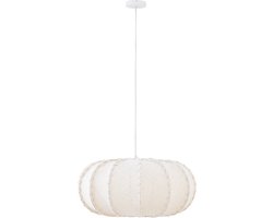 PTMD Myka Cream Jute Hanging Lamp Flat Round Shape L