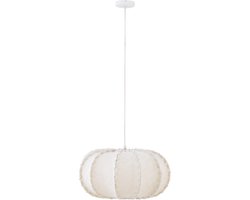 PTMD Myka Cream Jute Hanging Lamp Flat Round Shape S