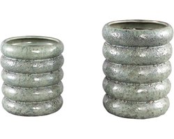 PTMD Neda Bloempot - 14,5 x 14,5 x 19 cm - Keramiek - Groen