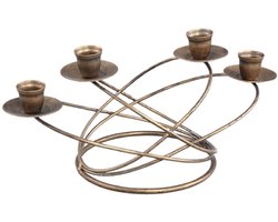 PTMD Niba Kandelaar - 31 x 16 x 14 cm - Metaal - Goud