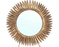 PTMD Noreen Ronde Spiegel Blad - 30 x 18 x 29 cm - Ijzer - Goud