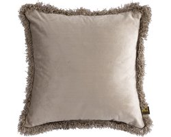 PTMD Nous Sierkussen - 45x3x45 cm - Fluweel - Beige