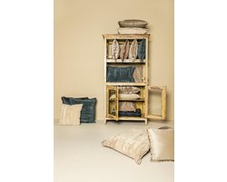 PTMD Nous Sierkussen - 60x3x40 cm - Fluweel - Blauw