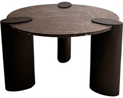 PTMD Ora Brown Coffeetable High Marble Metal