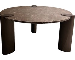 PTMD Ora Brown Coffeetable Low Marble Metal