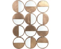 PTMD Oria Ronde Spiegel - 100 x 3 x 75 cm - Ijzer - Goud