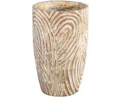 PTMD Ovis Ronde Bloempot - H30 x Ø20 cm - Cement - Bruin