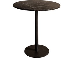 PTMD Plaza Bistrotable Round Brown Marble Taupe Base