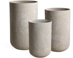 PTMD - Pot Deliahe - Beige - 37x37x60cm - Set van 3