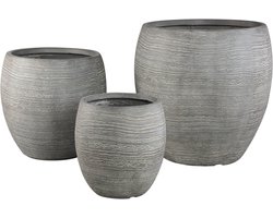 PTMD - Pot Giulietta - Grijs - 55x55x54.5cm - Set van 3