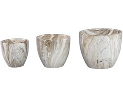 PTMD - Pot Miah - Beige - 25x25x21cm - Set van 3