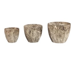 PTMD - Pot Miah - Bruin - 25x25x21cm - Set van 3