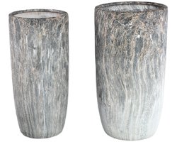 PTMD - Pot Miah - Grijs - 40x40x74cm - Set van 2