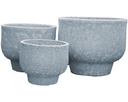 PTMD - Pot Sanish - Blauw - 50x50x40cm - Set van 3