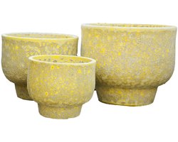 PTMD - Pot Sanish - Geel - 50x50x40cm - Set van 3