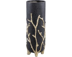 PTMD Quin Bloempot - 14 x 14 x 38 cm - Keramiek - Zwart